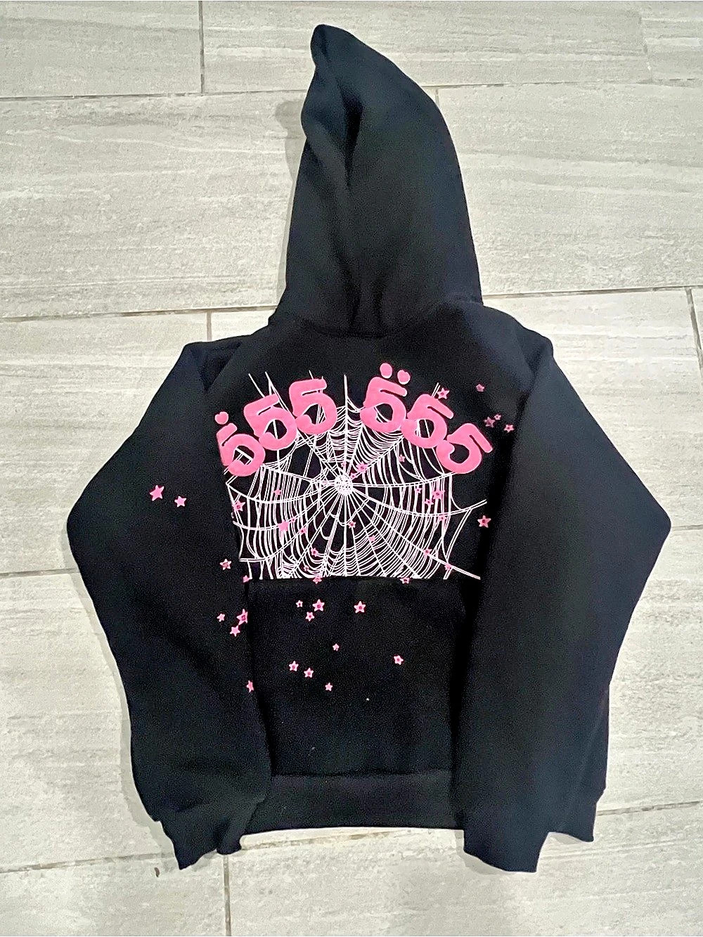 Sp5der P*nk Hoodie Black & Pink